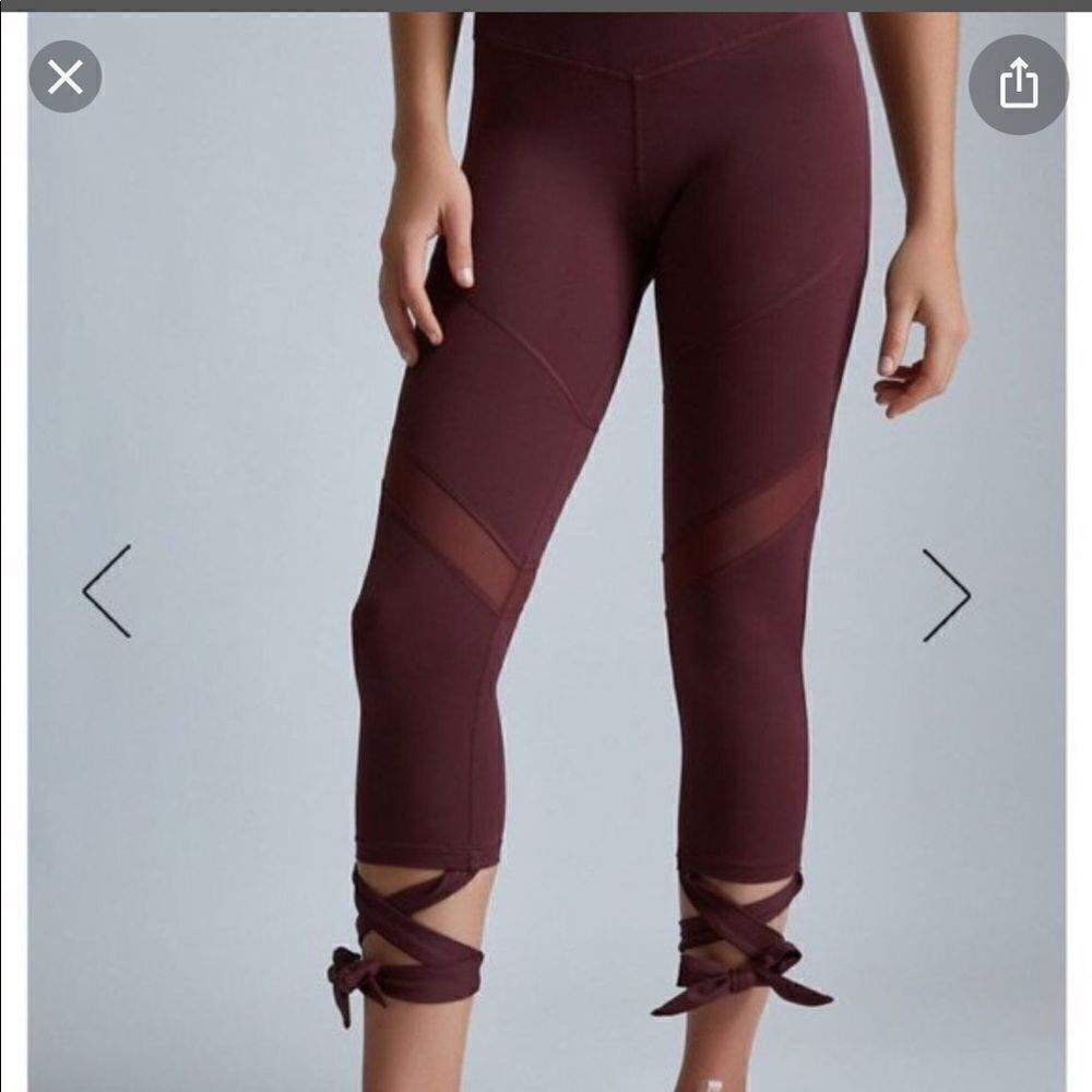 L’urv Last Dance Wine Colored Compression Leggings S NWT